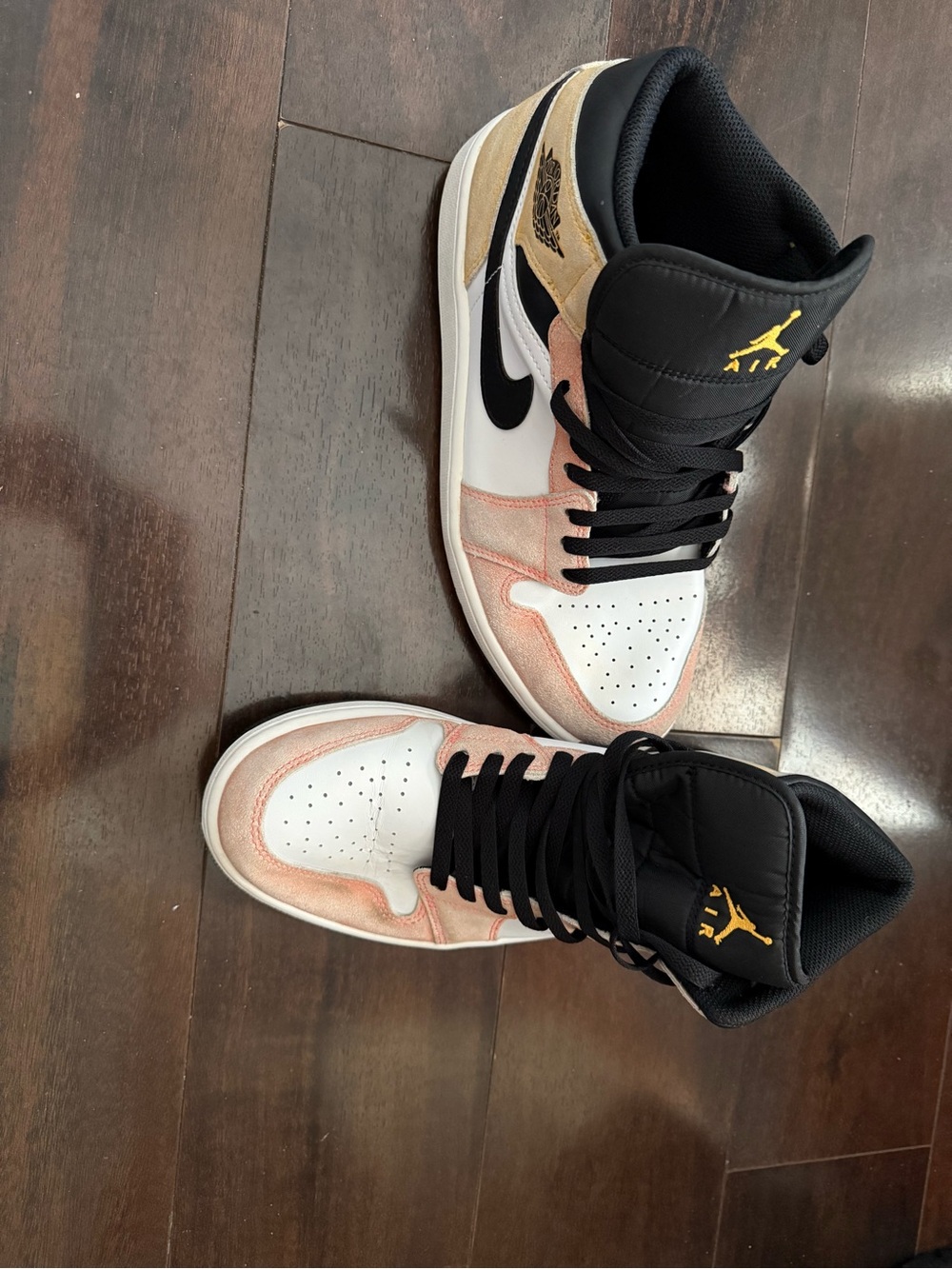 Nike Air Jordan 1 Mid Women’s Sneakers - White, Black & Peach
